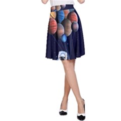 Planets  A-line Skirt by Valentinaart