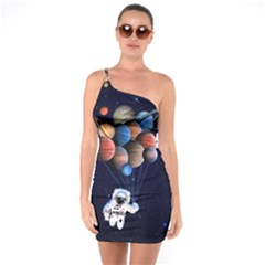 Planets  One Soulder Bodycon Dress by Valentinaart