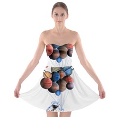 Planets  Strapless Bra Top Dress by Valentinaart