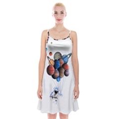 Planets  Spaghetti Strap Velvet Dress by Valentinaart