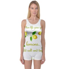 When Life Gives You Lemons One Piece Boyleg Swimsuit by Valentinaart