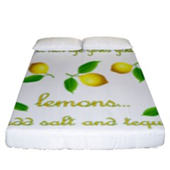 When Life Gives You Lemons Fitted Sheet (king Size) by Valentinaart