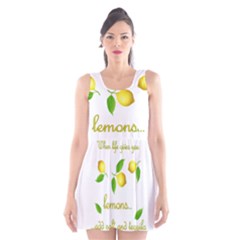 When Life Gives You Lemons Scoop Neck Skater Dress by Valentinaart