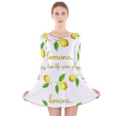 When Life Gives You Lemons Long Sleeve Velvet Skater Dress by Valentinaart