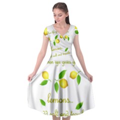 When Life Gives You Lemons Cap Sleeve Wrap Front Dress by Valentinaart