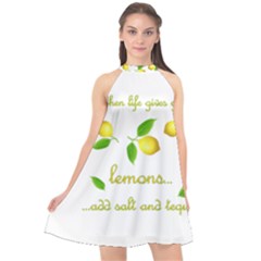 When Life Gives You Lemons Halter Neckline Chiffon Dress  by Valentinaart