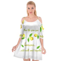 When Life Gives You Lemons Cutout Spaghetti Strap Chiffon Dress by Valentinaart