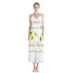 When Life Gives You Lemons Button Up Chiffon Maxi Dress by Valentinaart