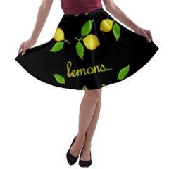 When Life Gives You Lemons A-line Skater Skirt by Valentinaart