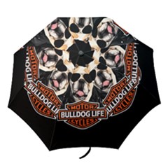 Bulldog biker Folding Umbrellas