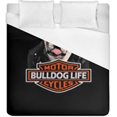 Bulldog biker Duvet Cover (King Size)