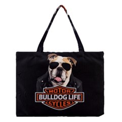 Bulldog biker Medium Tote Bag