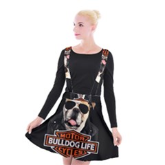 Bulldog Biker Suspender Skater Skirt by Valentinaart