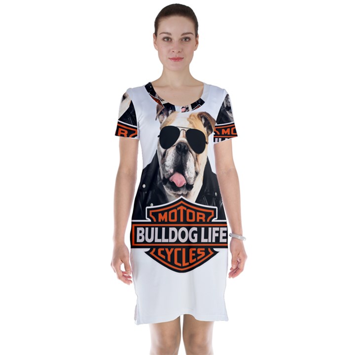 Bulldog biker Short Sleeve Nightdress