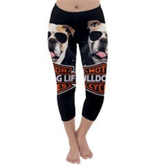 Bulldog Biker Capri Winter Leggings  by Valentinaart