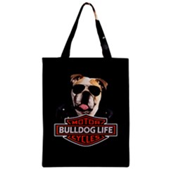 Bulldog Biker Zipper Classic Tote Bag by Valentinaart