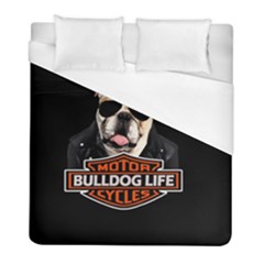 Bulldog Biker Duvet Cover (full/ Double Size) by Valentinaart