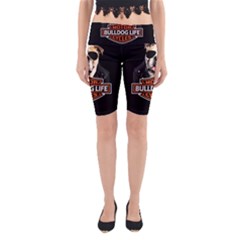 Bulldog Biker Yoga Cropped Leggings by Valentinaart