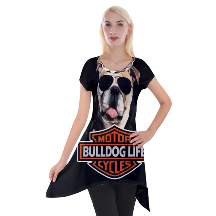 Bulldog biker Short Sleeve Side Drop Tunic