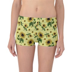 Sunflowers Pattern Reversible Boyleg Bikini Bottoms by Valentinaart