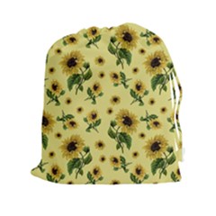 Sunflowers Pattern Drawstring Pouches (xxl) by Valentinaart