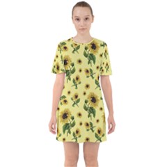 Sunflowers Pattern Mini Dress