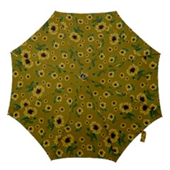 Sunflowers Pattern Hook Handle Umbrellas (small) by Valentinaart