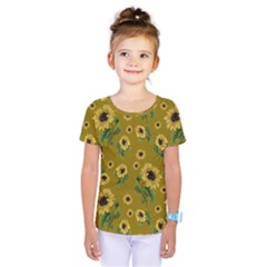 Sunflowers Pattern Kids  One Piece Tee