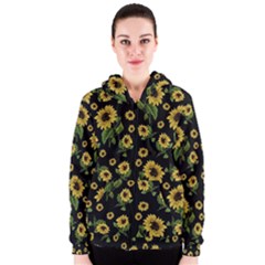 Sunflowers Pattern Women s Zipper Hoodie by Valentinaart