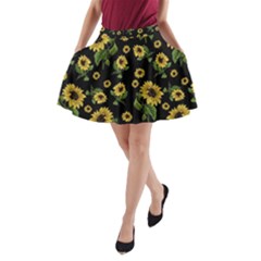 Sunflowers Pattern A-line Pocket Skirt by Valentinaart