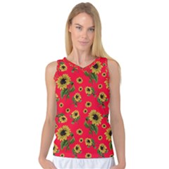 Sunflowers Pattern Women s Basketball Tank Top by Valentinaart