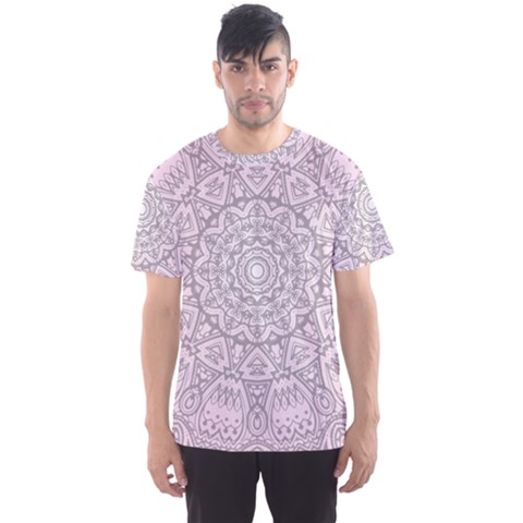 Pink Mandala Art  Men s Sports Mesh Tee by paulaoliveiradesign