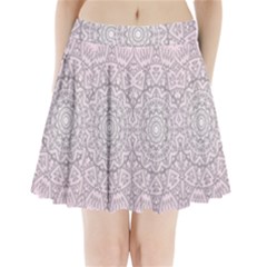 Pink Mandala Art  Pleated Mini Skirt by paulaoliveiradesign