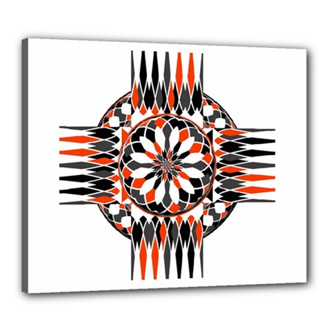 Geometric Celtic Cross Canvas 24  X 20  by linceazul