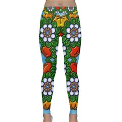 Cute Floral Mandala  Classic Yoga Leggings by paulaoliveiradesign