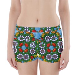 Cute Floral Mandala  Boyleg Bikini Wrap Bottoms by paulaoliveiradesign