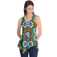 Cute Floral Mandala  Sleeveless Tunic by paulaoliveiradesign