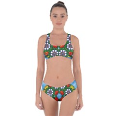 Cute Floral Mandala  Criss Cross Bikini Set by paulaoliveiradesign