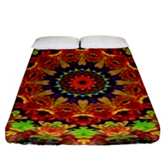 Fractal Mandala Abstract Pattern Fitted Sheet (king Size)