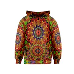 Fractal Mandala Abstract Pattern Kids  Zipper Hoodie by paulaoliveiradesign