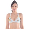 Watercolor Floral Blue Cute Butterfly Illustration Plunge Bikini Top View1