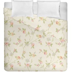 Floral Paper Pink Girly Cute Pattern  Duvet Cover Double Side (king Size) by paulaoliveiradesign