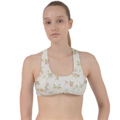 Floral Paper Pink Girly Cute Pattern  Criss Cross Racerback Sports Bra