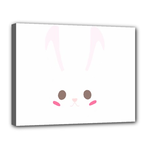 Rabbit Cute Animal White Canvas 14  x 11 