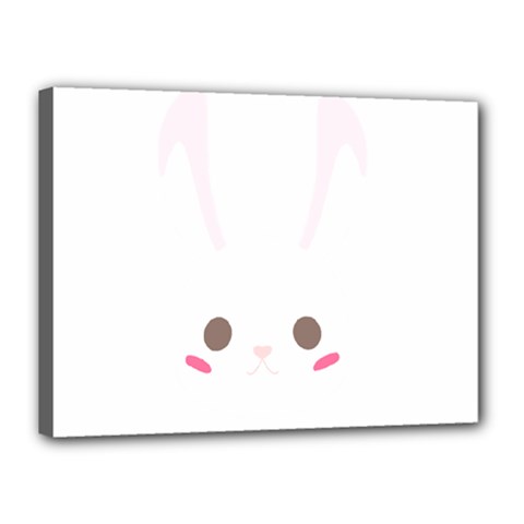 Rabbit Cute Animal White Canvas 16  x 12 