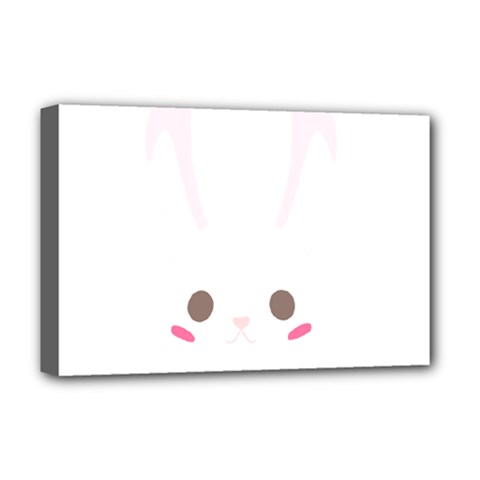 Rabbit Cute Animal White Deluxe Canvas 18  x 12  