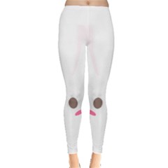 Rabbit Cute Animal White Leggings 