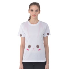 Rabbit Cute Animal White Women s Cotton Tee