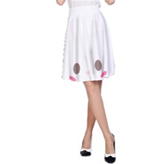 Rabbit Cute Animal White A-Line Skirt