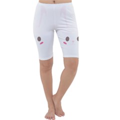 Rabbit Cute Animal White Cropped Leggings 